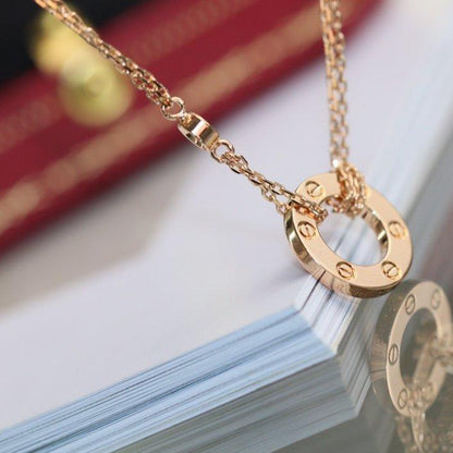 [Triumph Jewelry]LOVE NECKLACE ADJUSTABLE ROSE GOLD 2 DIAMOND