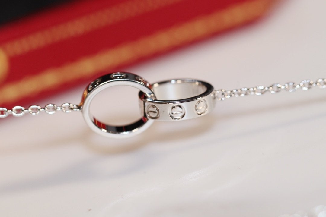 [Triumph Jewelry]LOVE NECKLACE PINK GOLD AND SILVER