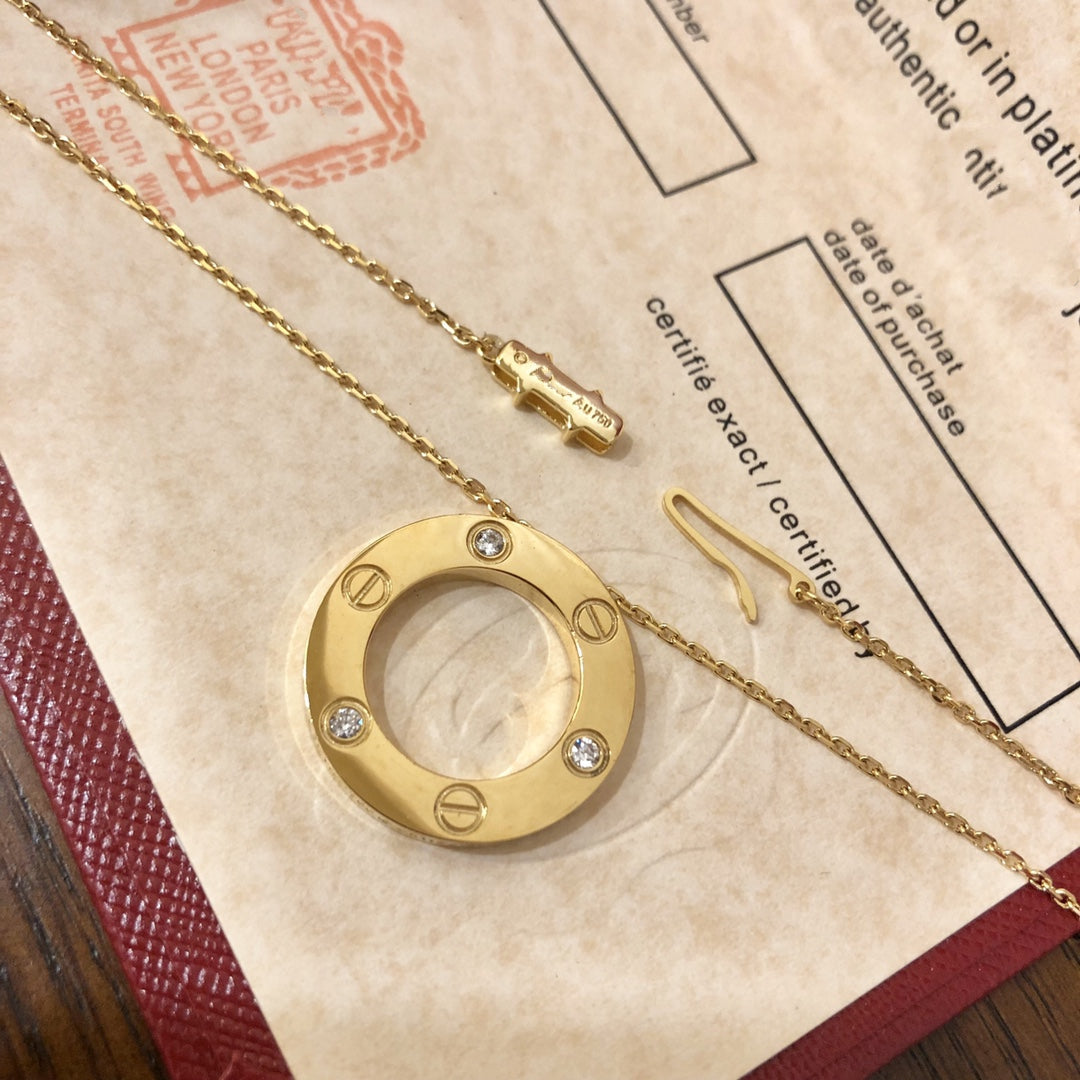 [Triumph Jewelry]LOVE NECKLACE 16MM 3 DIAMONDS