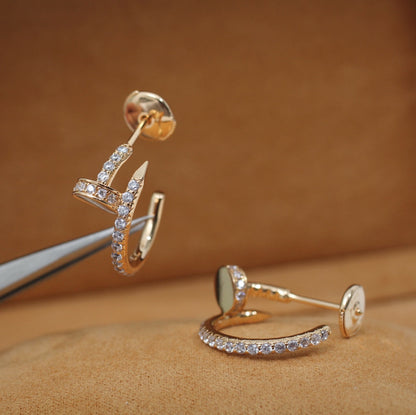 [Triumph Jewelry]JUSTE EARRINGS 12.75MM PINK GOLD DIAMOND