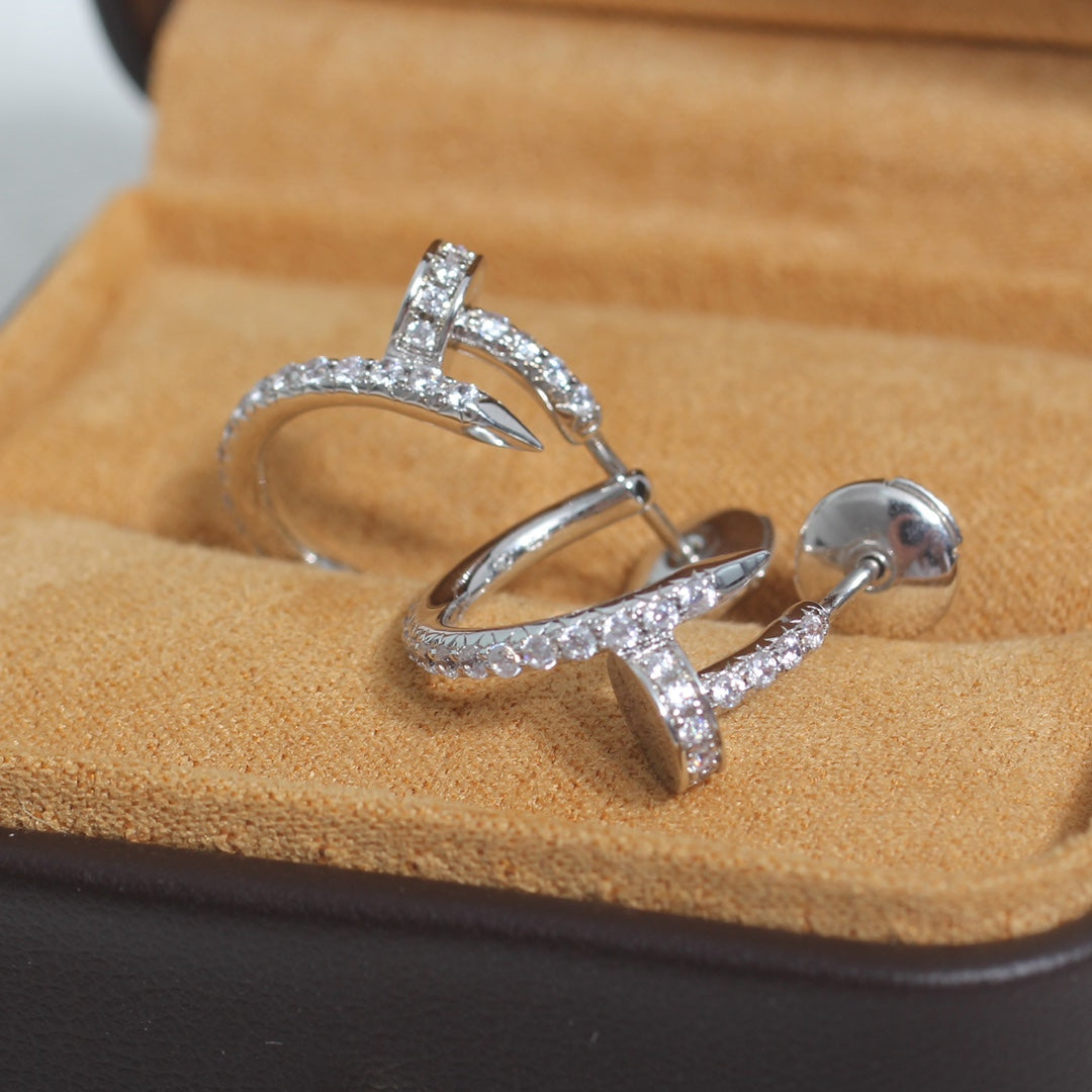 [Triumph Jewelry]JUSTE EARRINGS 12.75MM SILVER DIAMOND