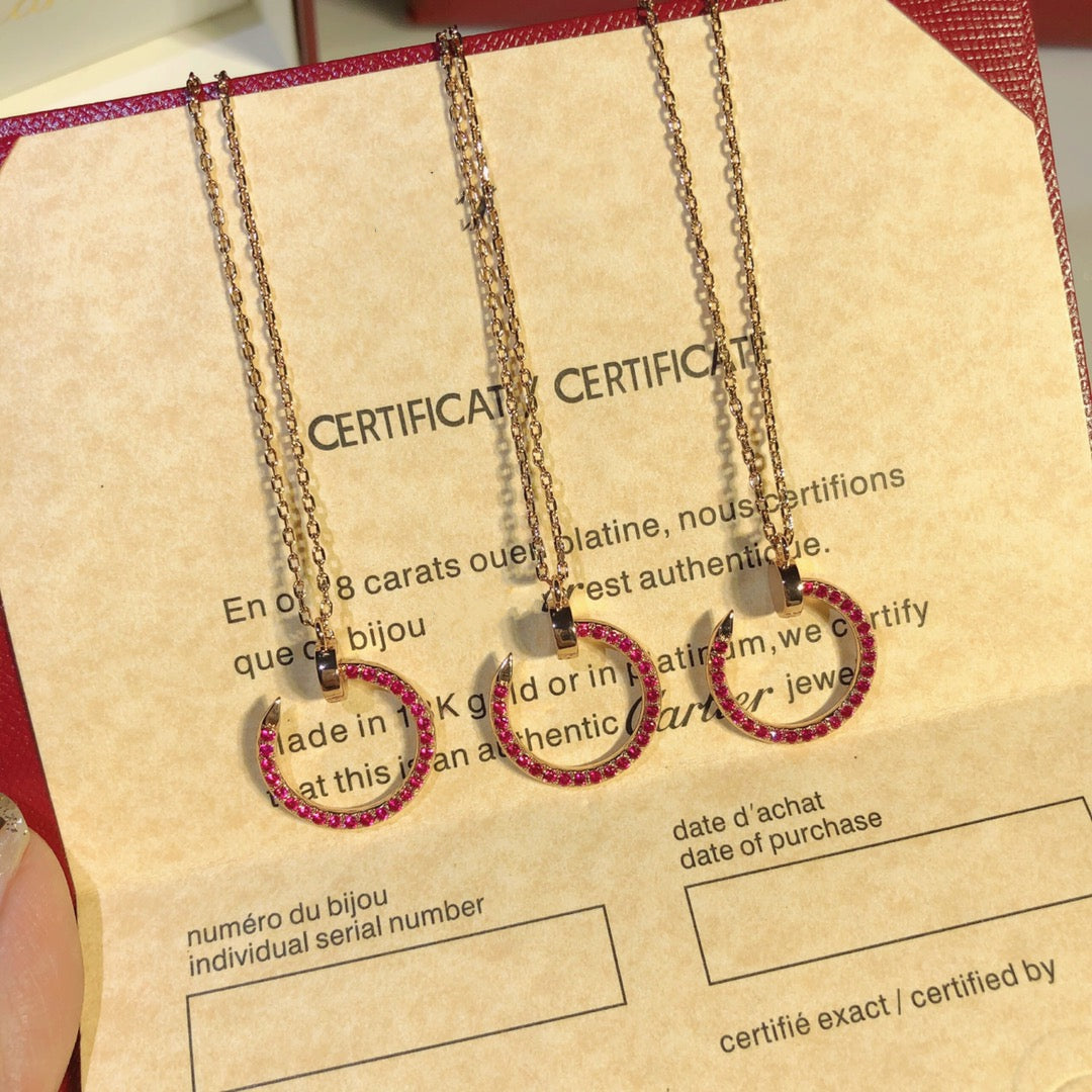 [Triumph Jewelry]JUSTE NECKLACE GOLD RED DIAMONDS
