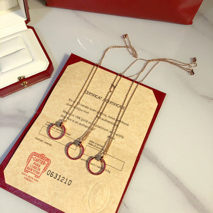 [Triumph Jewelry]JUSTE NECKLACE GOLD RED DIAMONDS