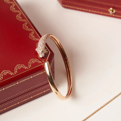 [Triumph Jewelry]PANTHERE ROSE GOLD DIAMOND OPEN BRACELET