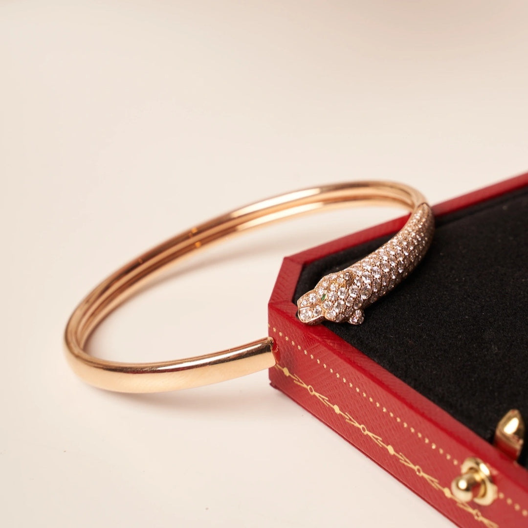 [Triumph Jewelry]PANTHERE ROSE GOLD DIAMOND OPEN BRACELET