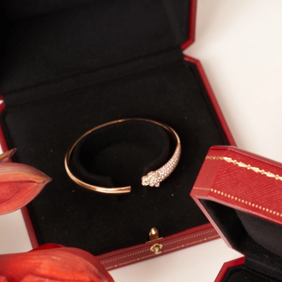 [Triumph Jewelry]PANTHERE ROSE GOLD DIAMOND OPEN BRACELET