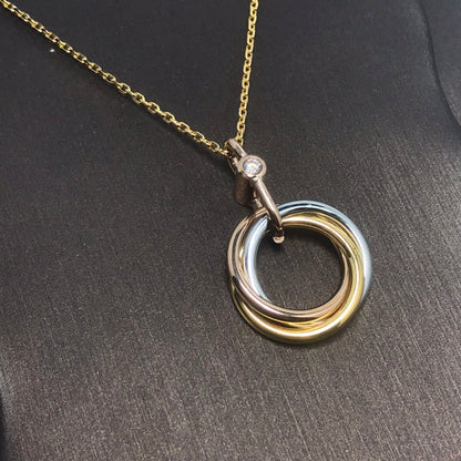 [Triumph Jewelry]TRINITY SILVER GOLD PINK GOLD NECKLACE