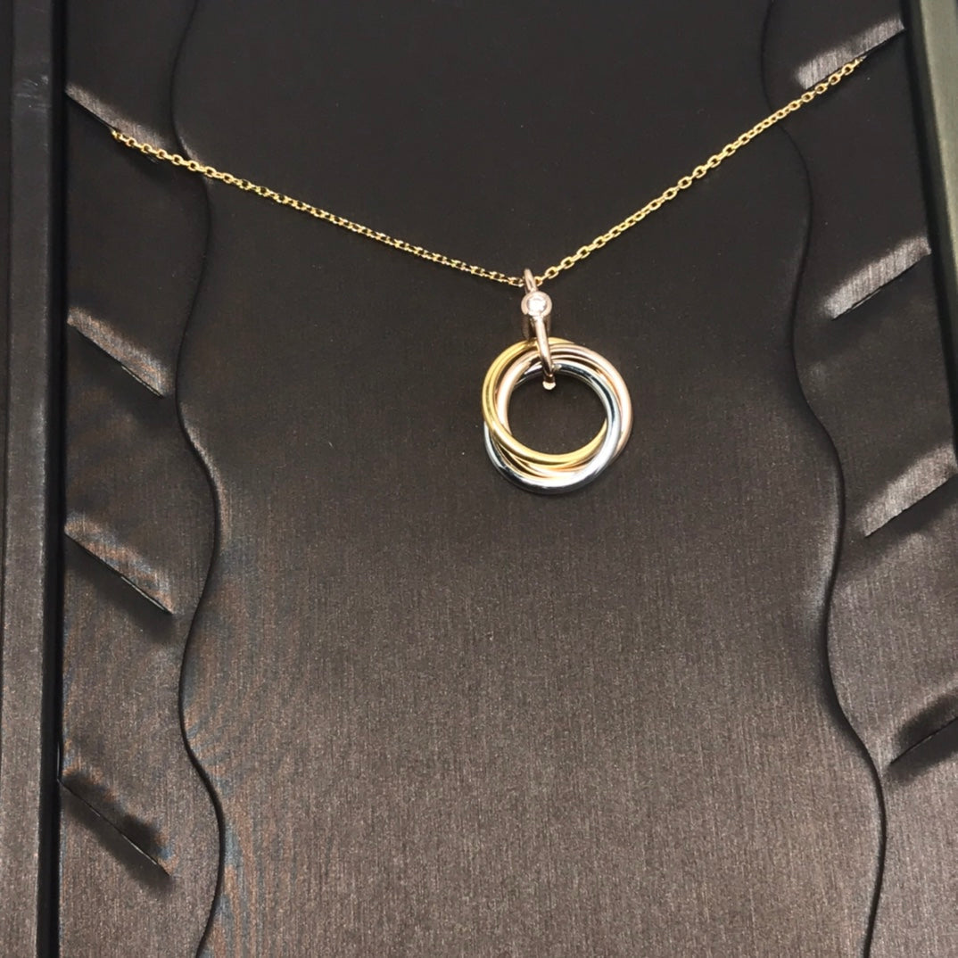 [Triumph Jewelry]TRINITY SILVER GOLD PINK GOLD NECKLACE