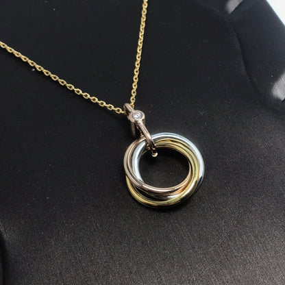 [Triumph Jewelry]TRINITY SILVER GOLD PINK GOLD NECKLACE