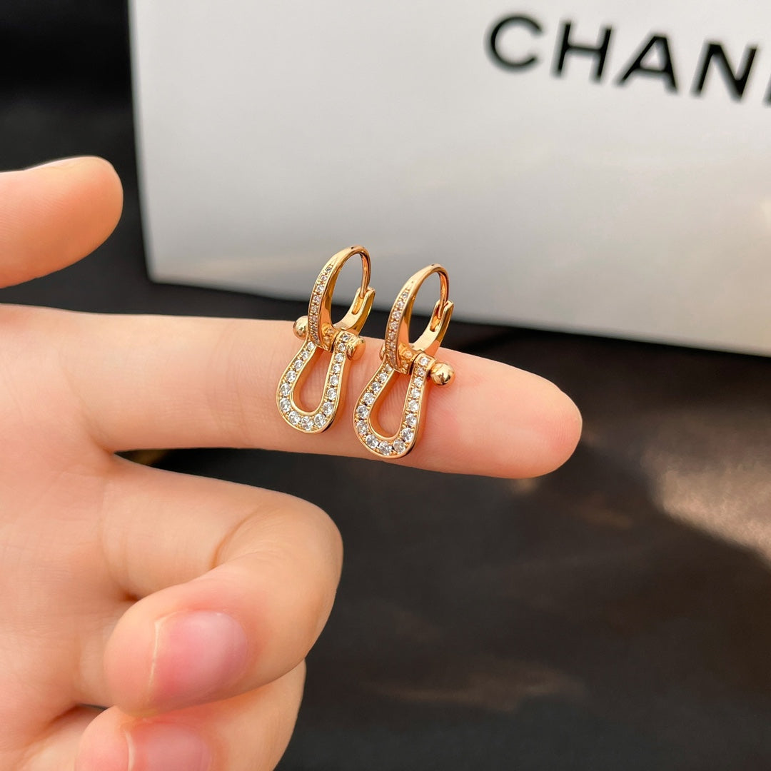 [Triumph Jewelry]FORCE 10 FULL DIAMOND DROP EARRINGS MEDIUM MODEL