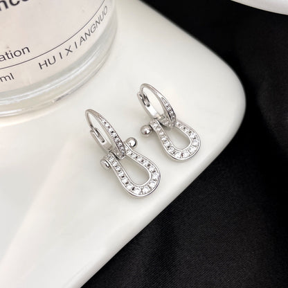 [Triumph Jewelry]FORCE 10 FULL DIAMOND DROP EARRINGS MEDIUM MODEL
