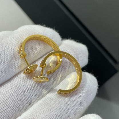 [Triumph Jewelry]LOVE DIAMOND GOLD HOOP EARRINGS