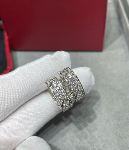 [Triumph Jewelry]LOVE 5.5MM DIAMOND PAVED EARRINGS