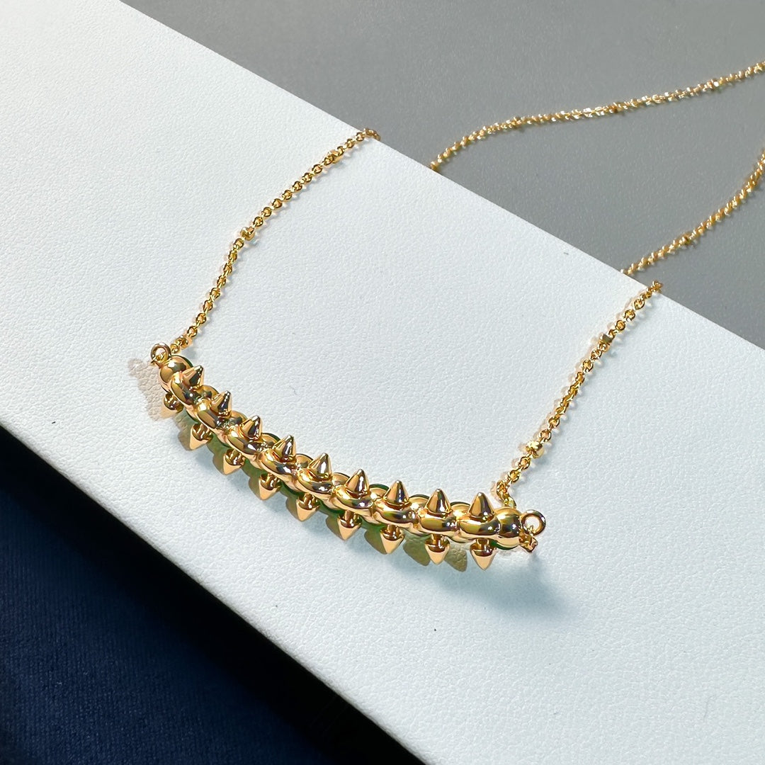 [Triumph Jewelry]New Arrival: Green Bead Rivet Necklace