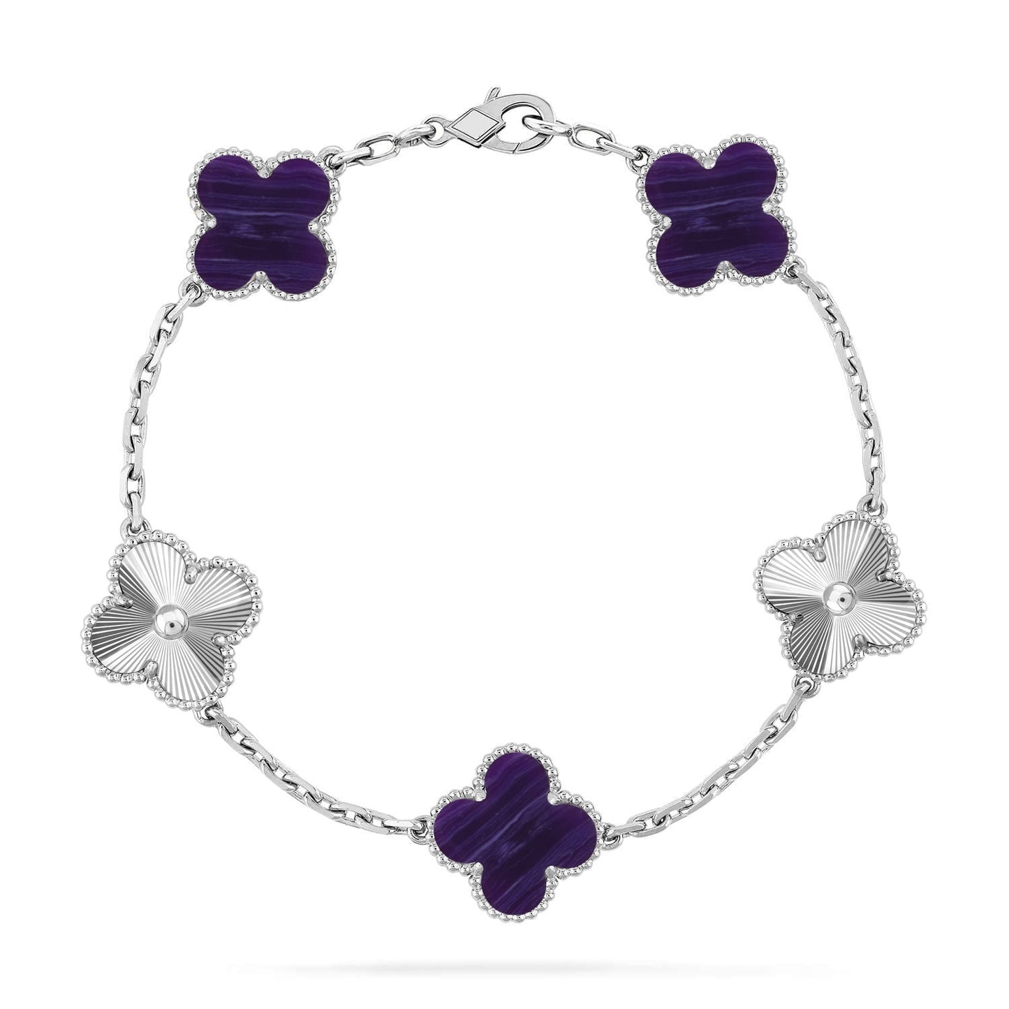 [Triumph Jewelry]CLOVER 5 MOTIF PURPLE STRIPES BRACELET COLLECTION