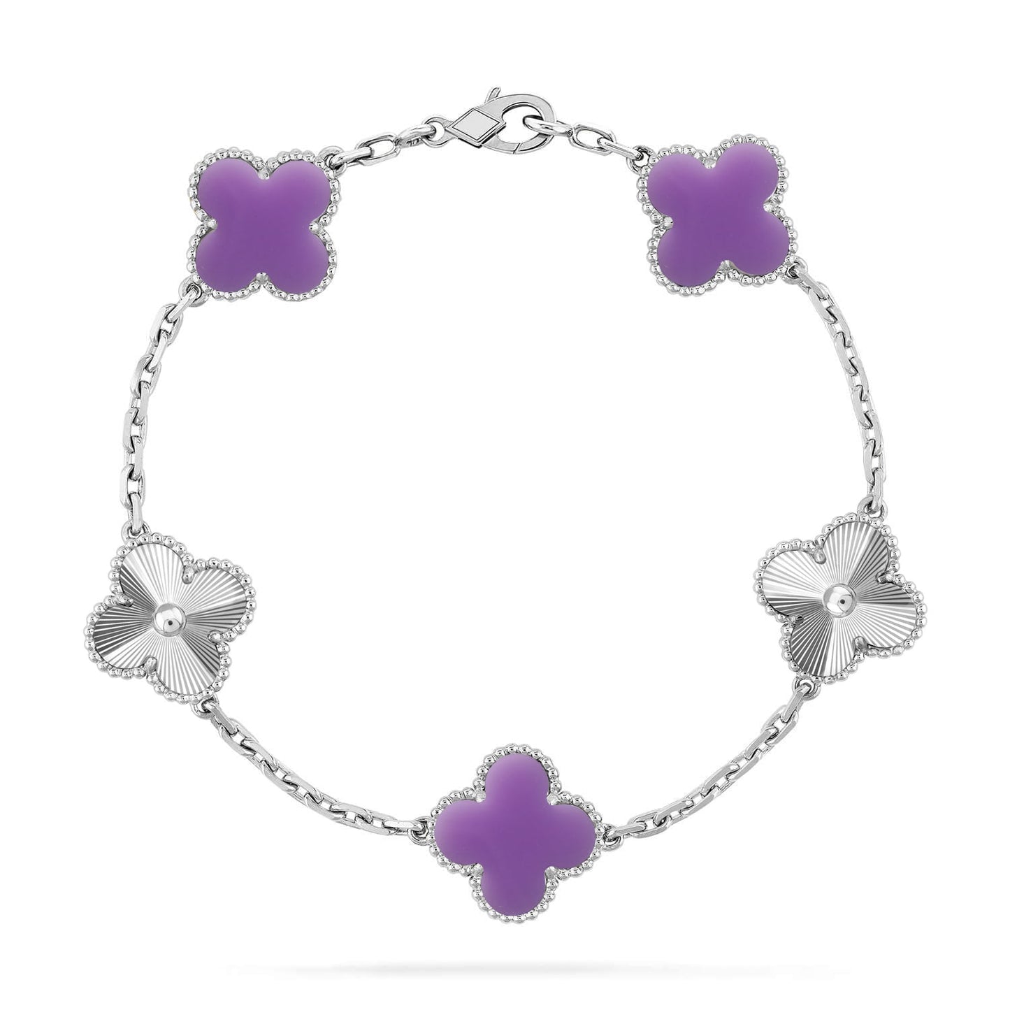 [Triumph Jewelry]CLOVER 5 MOTIF LIGHT PURPLE BRACELET COLLECTION