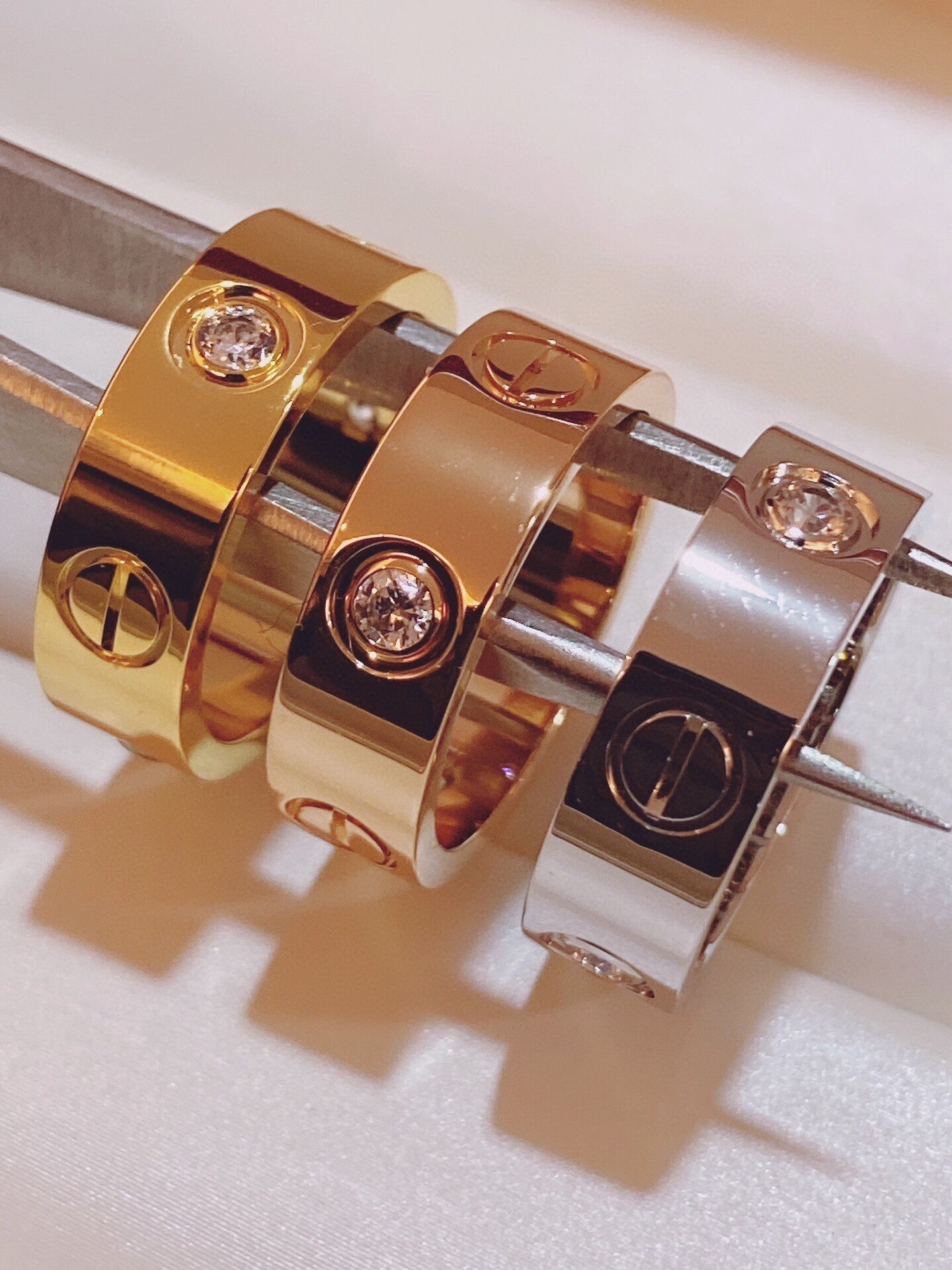 [Triumph Jewelry]Three-Diamond Ring