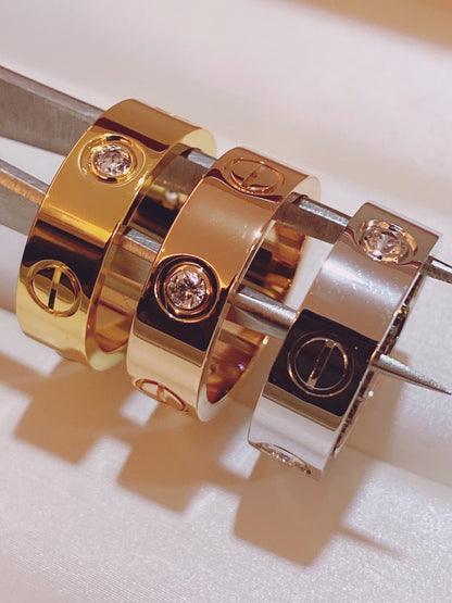 [Triumph Jewelry]Three-Diamond Ring