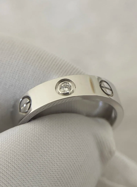 [Triumph Jewelry]LOVE RING 4MM 1 DIAMOND SILVER