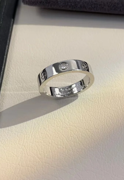 [Triumph Jewelry]LOVE RING 4MM 1 DIAMOND SILVER