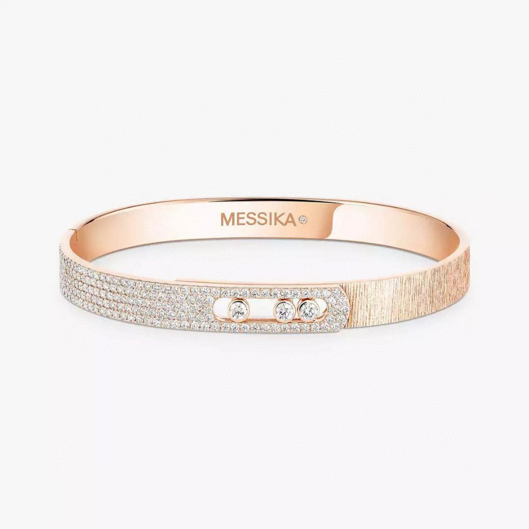 [Triumph Jewelry]2026 BRAND-NEW FROSTED BRACELET WITH DIAMONDS THREE COLORS