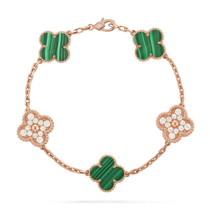 [Triumph Jewelry] CLOVER 5 MOTIF MALACHITE BRACELET COLLECTION