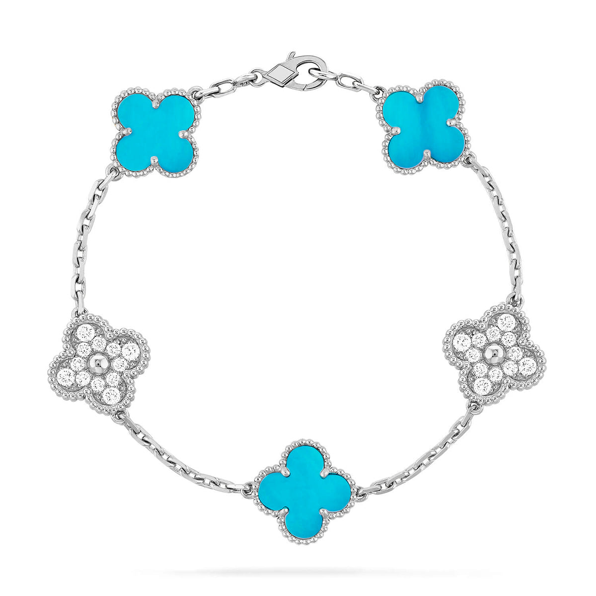 [Triumph Jewelry] CLOVER 5 MOTIF TURQUOISE BRACELET COLLECTION