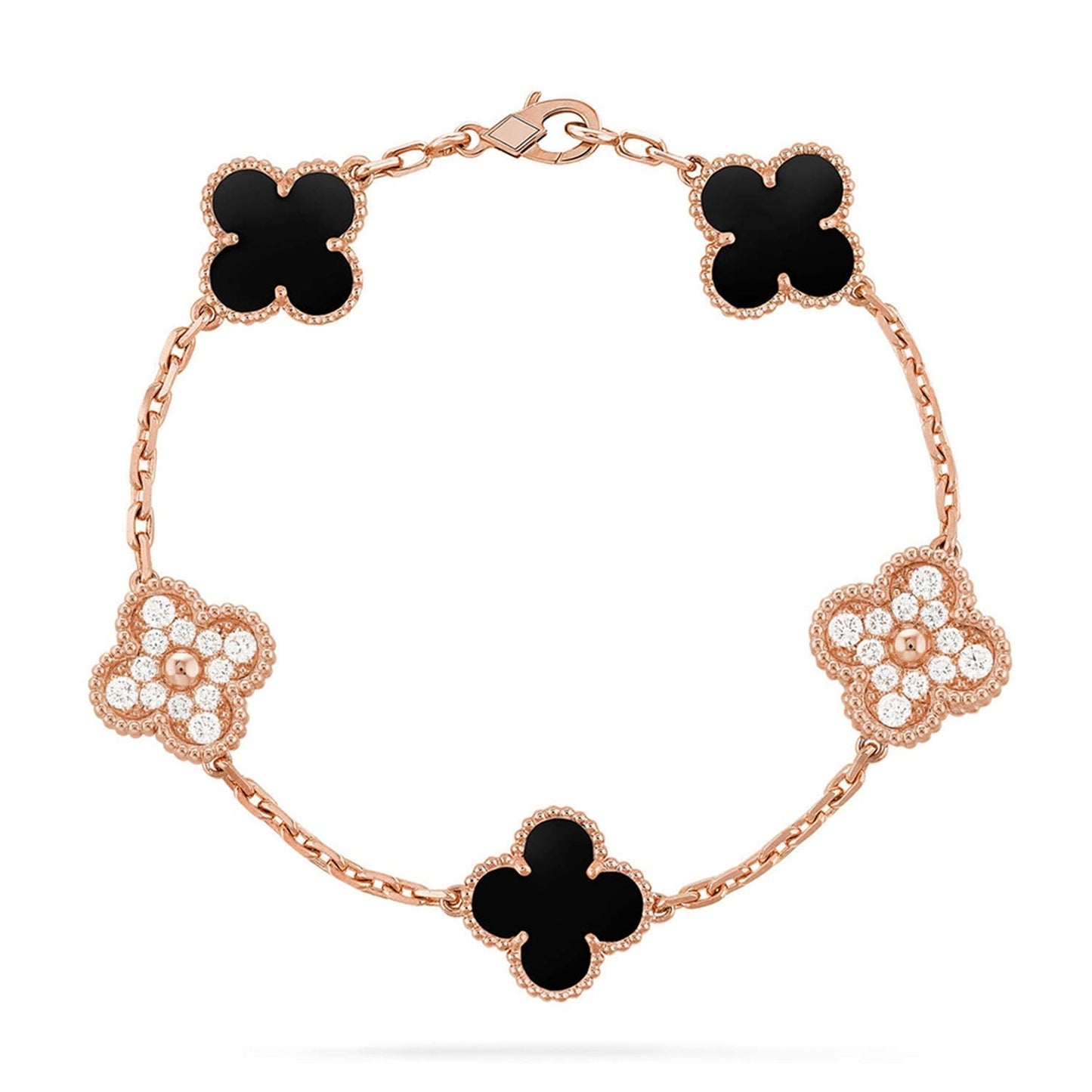 [Triumph Jewelry] CLOVER 5 MOTIF ONYXS BRACELET COLLECTION