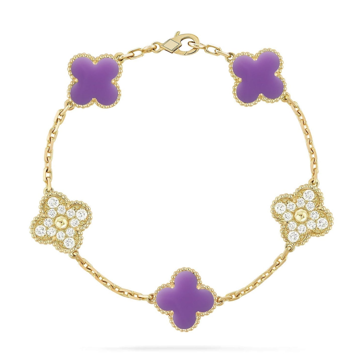 [Triumph Jewelry]CLOVER 5 MOTIF LIGHT PURPLE BRACELET COLLECTION