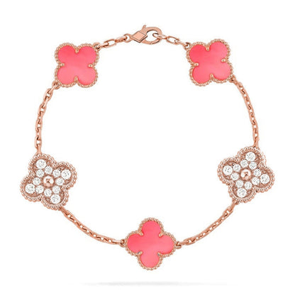 [Triumph Jewelry] CLOVER 5 MOTIFS  PINK MOP BRACELET COLLECTION
