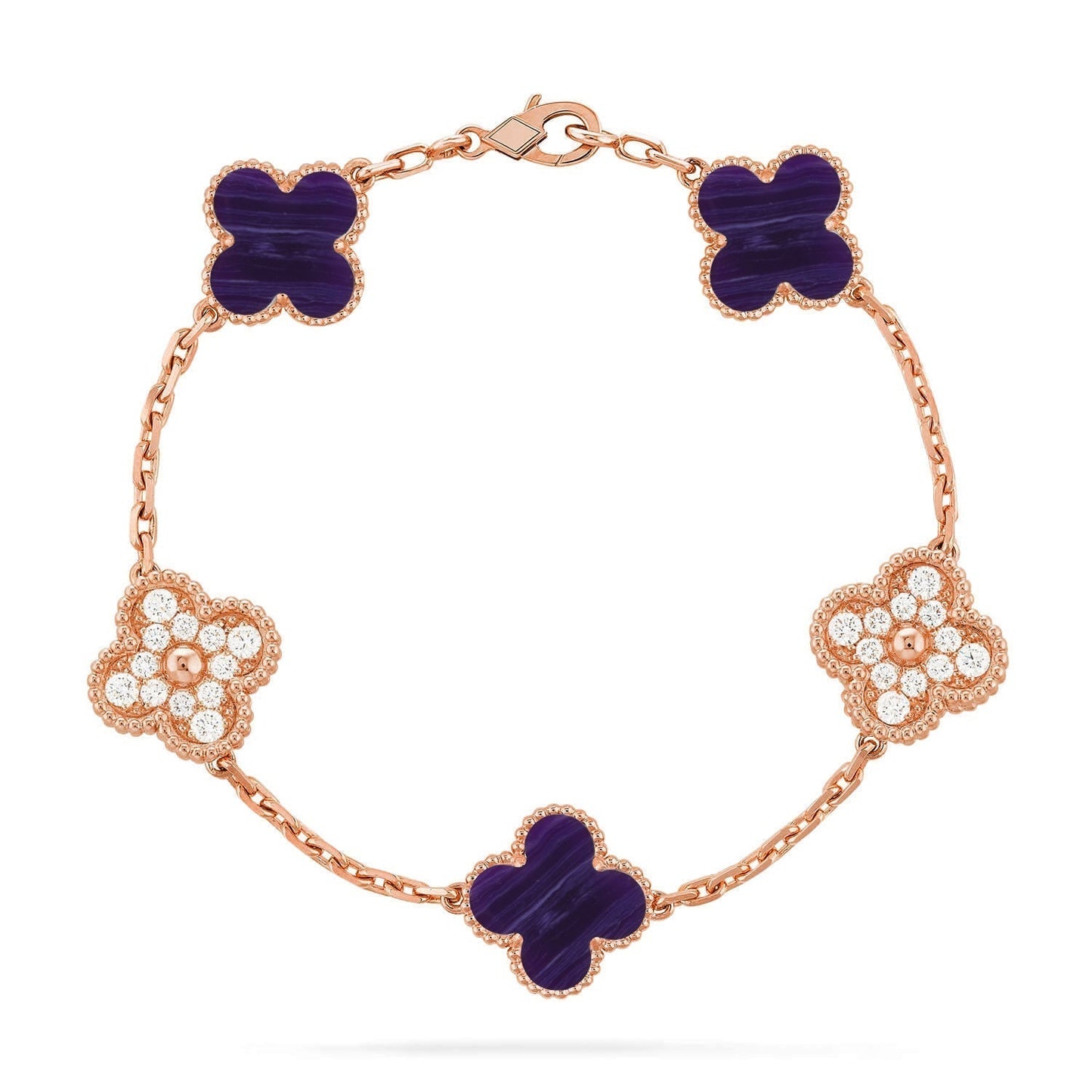 [Triumph Jewelry]CLOVER 5 MOTIF PURPLE STRIPES BRACELET COLLECTION