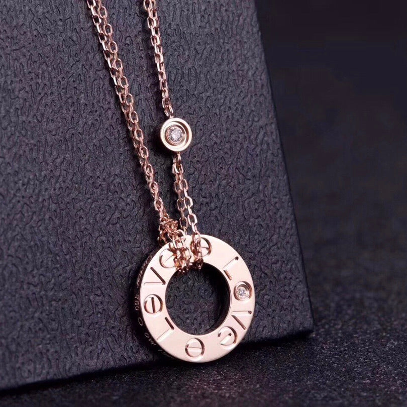 [Triumph Jewelry]LOVE NECKLACE 16MM 2 DIAMONDS