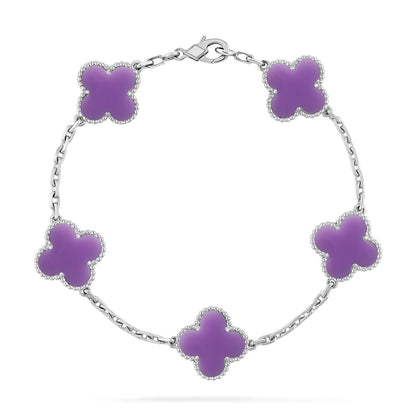 [Triumph Jewelry]CLOVER 5 MOTIF LIGHT PURPLE BRACELET COLLECTION