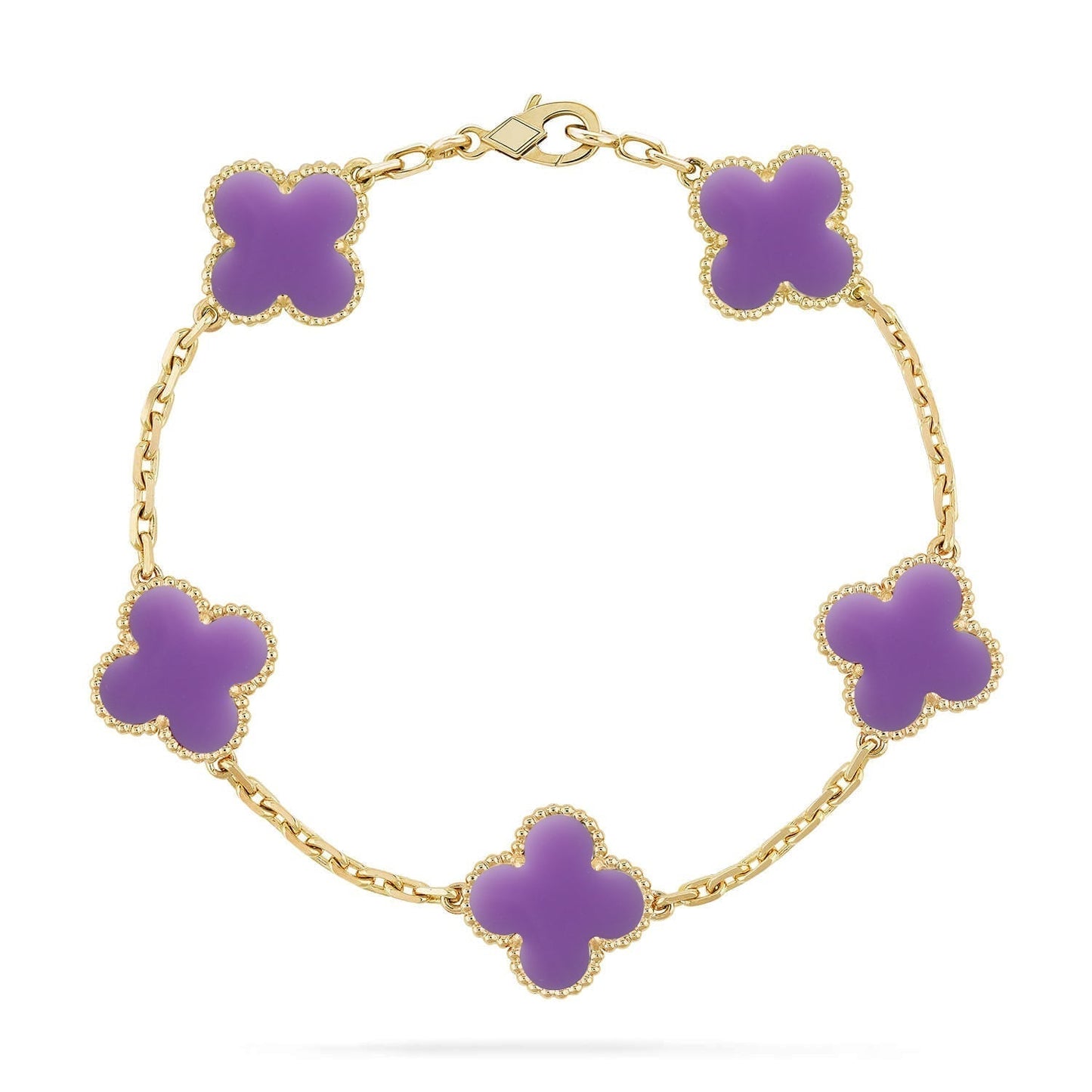 [Triumph Jewelry]CLOVER 5 MOTIF LIGHT PURPLE BRACELET COLLECTION