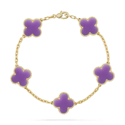 [Triumph Jewelry]CLOVER 5 MOTIF LIGHT PURPLE BRACELET COLLECTION