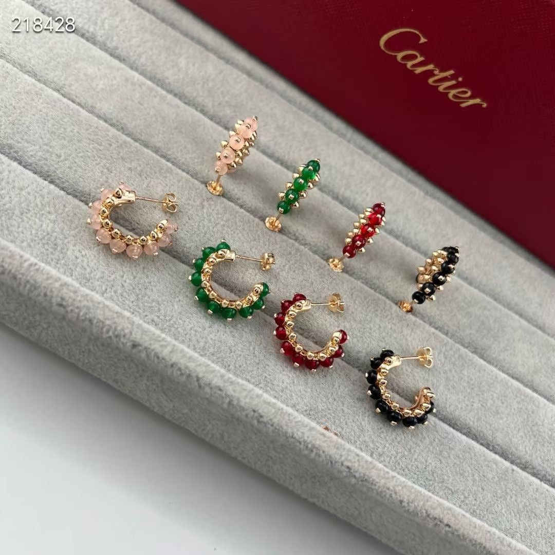 [Triumph Jewelry]NEW COLORED GEMSTONE COLLECTION SMALL HOOP EARRINGS