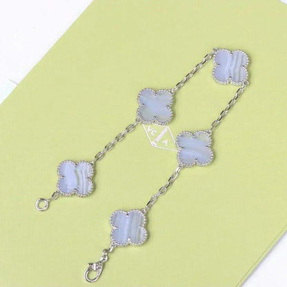 [Triumph Jewelry] CLOVER 5 MOTIF PURPLE CHALCEDONY BRACELET COLLECTION