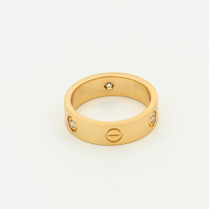 [Triumph Jewelry]LOVE RING 5.5MM 3 DIAMONDS PINK GOLD
