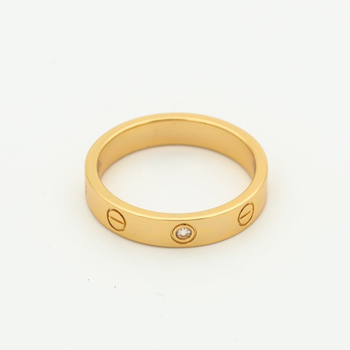 [Triumph Jewelry]LOVE RING 4MM 1 DIAMOND PINK GOLD