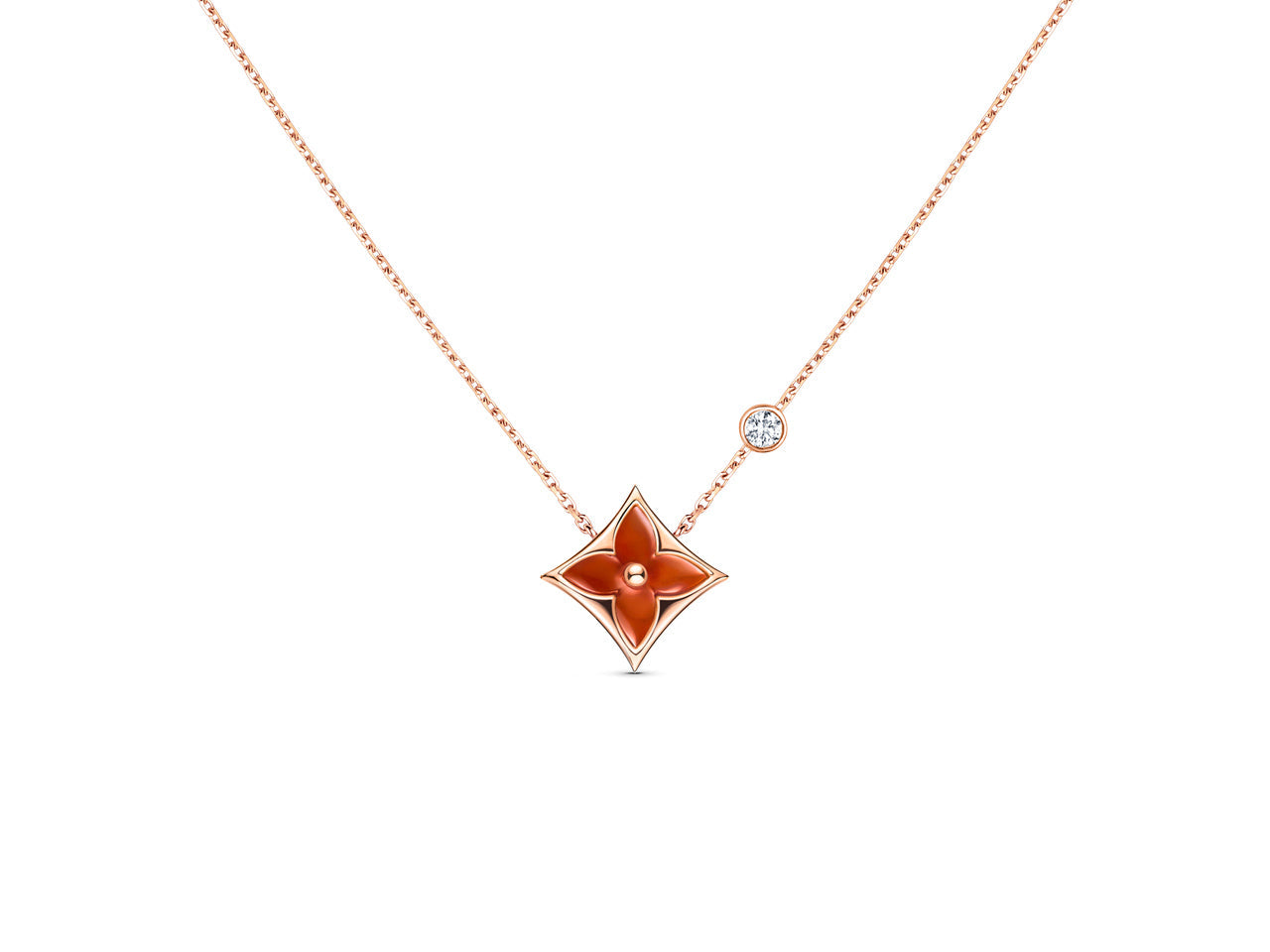 [Triumph Jewelry]STAR NECKLACE PINK GOLD 1 DIAMOND