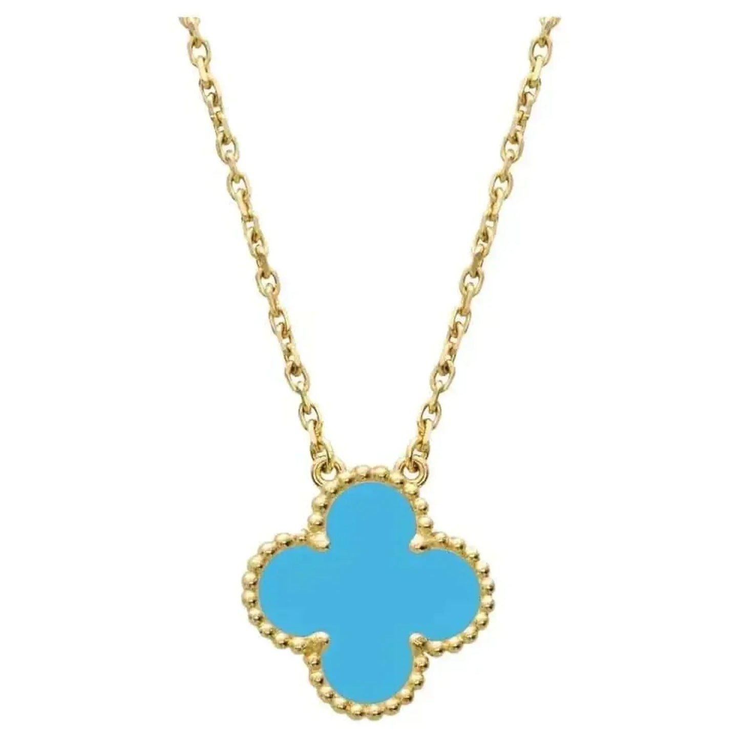 [Triumph Jewelry]CLOVER 15MM VINTAGE TURQUOISE NECKLACE