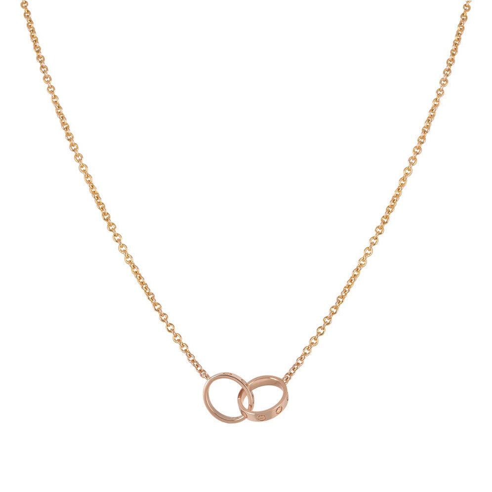 [Triumph Jewelry]LOVE NECKLACE DOUBLE RING PINK GOLD