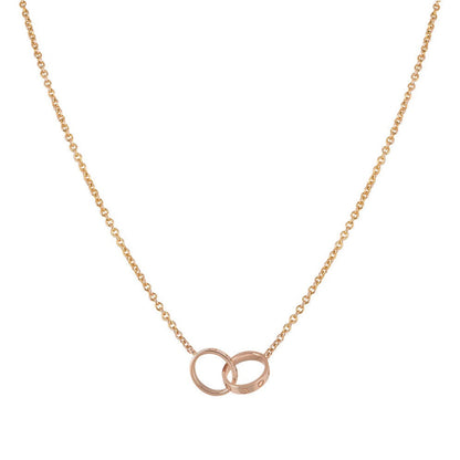 [Triumph Jewelry]LOVE NECKLACE DOUBLE RING PINK GOLD
