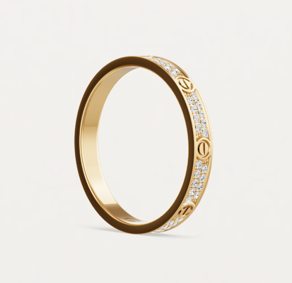 [Triumph Jewelry]LOVE RING 2.6mm-wide full-diamond ring Gold