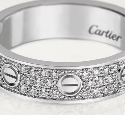 [Triumph Jewelry]LOVE RING 4mm-wide full-diamond ring silver