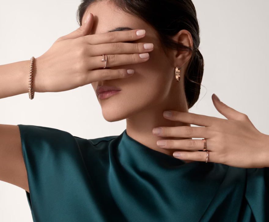 [Triumph Jewelry]LOVE RING 2.6mm-wide full-diamond ring Rose Gold