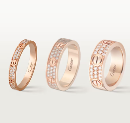 [Triumph Jewelry]LOVE RING 2.6mm-wide full-diamond ring Rose Gold