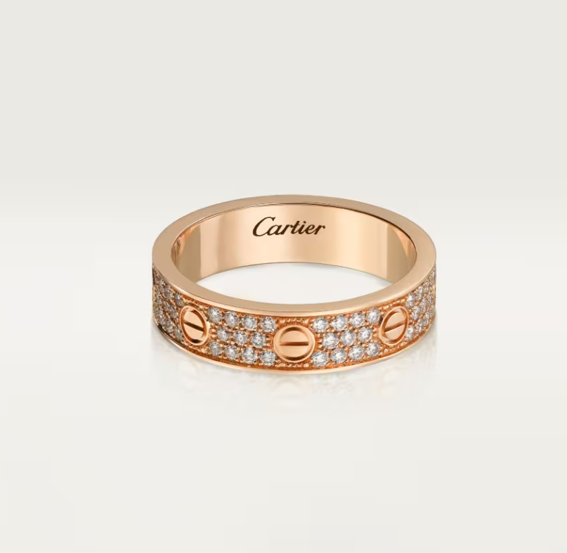 [Triumph Jewelry]LOVE RING 4mm-wide full-diamond ring Rose Gold