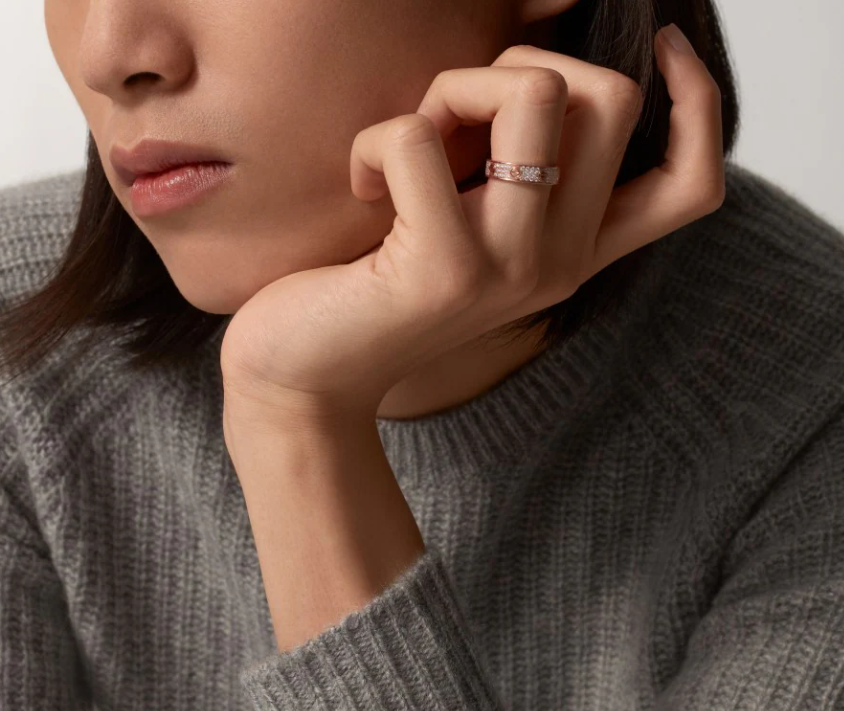 [Triumph Jewelry]LOVE RING 4mm-wide full-diamond ring Rose Gold