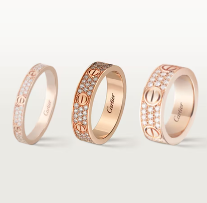 [Triumph Jewelry]LOVE RING 4mm-wide full-diamond ring Rose Gold